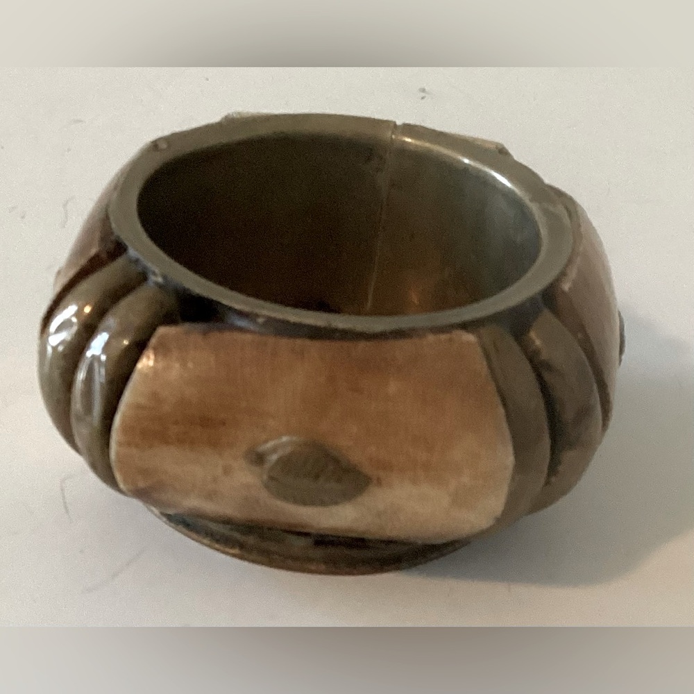 1900's Old Antique Brass & Bone Kum Kum Tikka Box ,Rich Patina